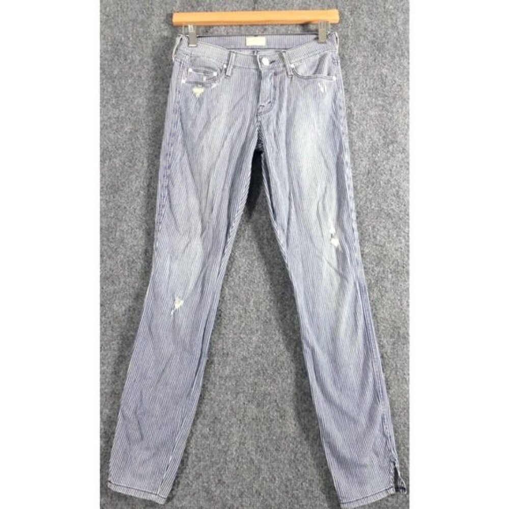 Mother Jeans 24 USA Vamp On The Road Destroy Blue White Stripe